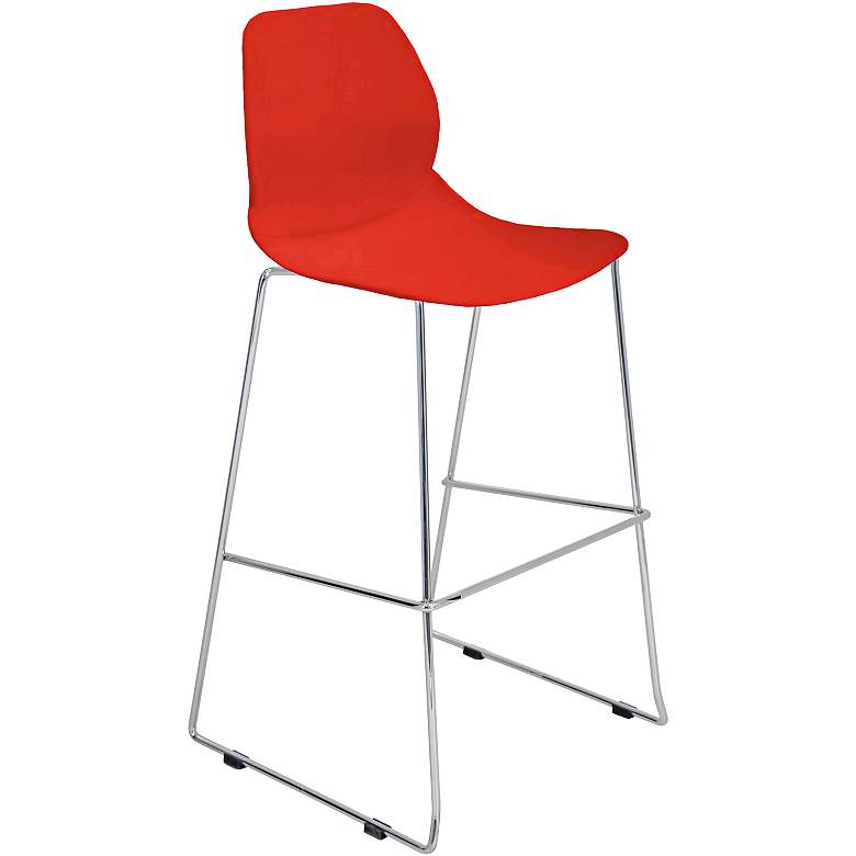 Image 1 Droplet 30 inch Red and Chrome Barstool