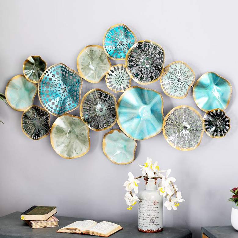 Image 1 Droplet I Multi-Color 50" Wide Metal Wall Art