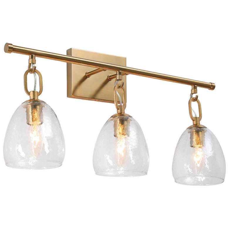 Image 1 Droslin 3-Light 21.6" Wide Brass Bath Light