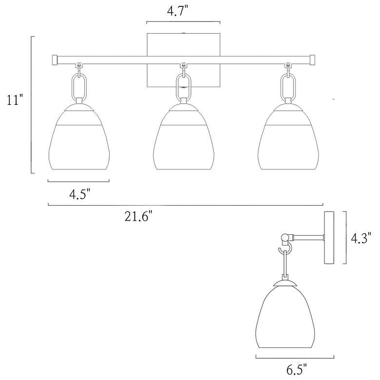 Image 6 Droslin 3-Light 21.6" Wide Brass Bath Light more views
