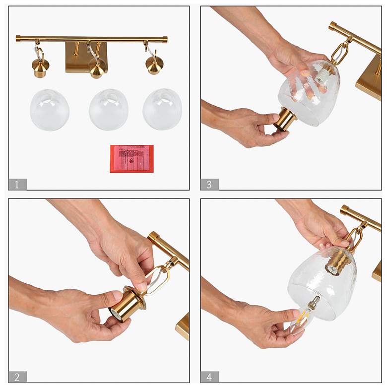 Image 7 Droslin 3-Light 21.6" Wide Brass Bath Light more views