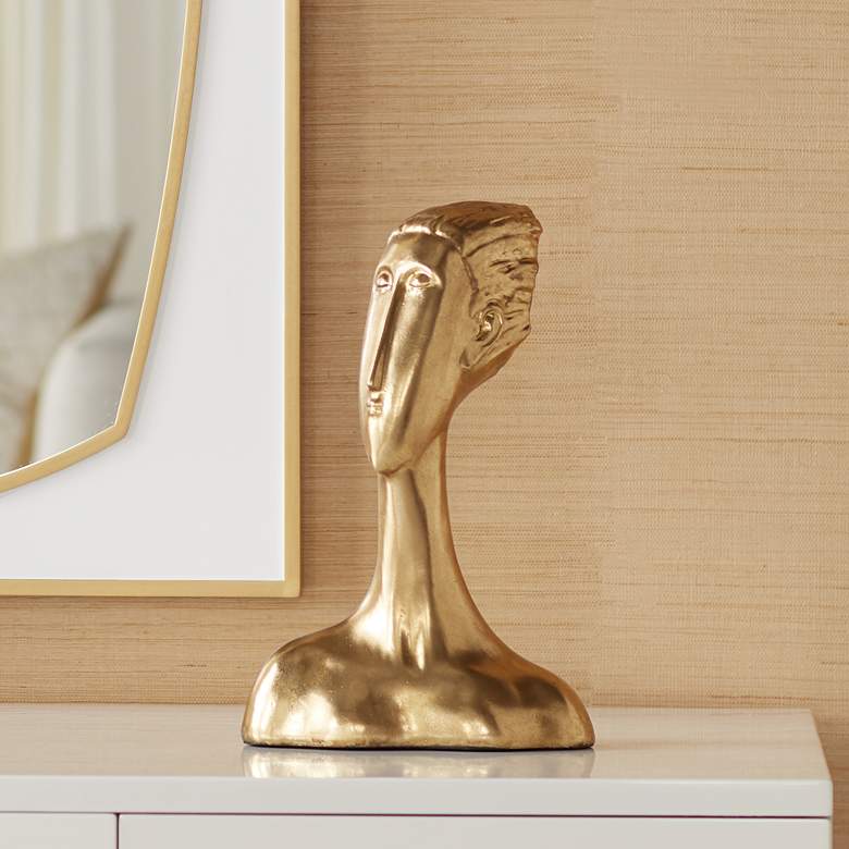 Image 1 Drost 15" High Antique Gold Decorative Statue