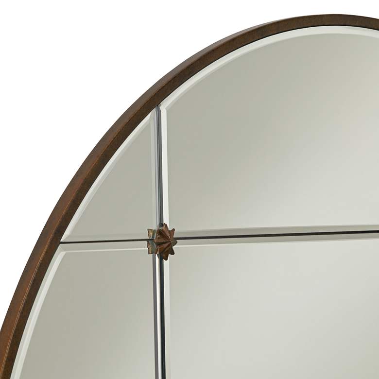 Drucilla Antique Light Brown 32 inch Round Framed Wall Mirror more views