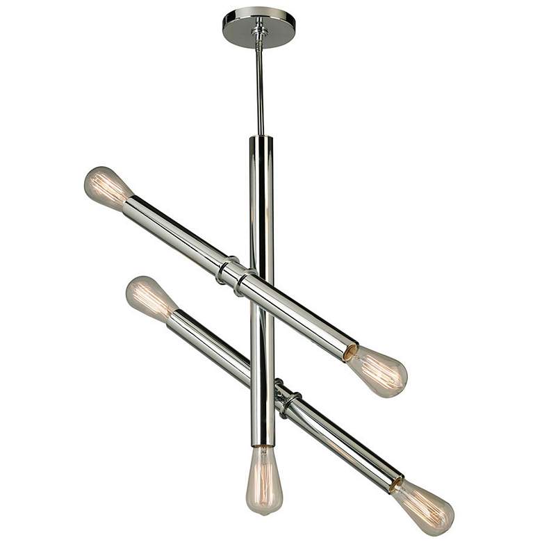 Image 2 Drucker 28"W 5 Light Pendant Chrome