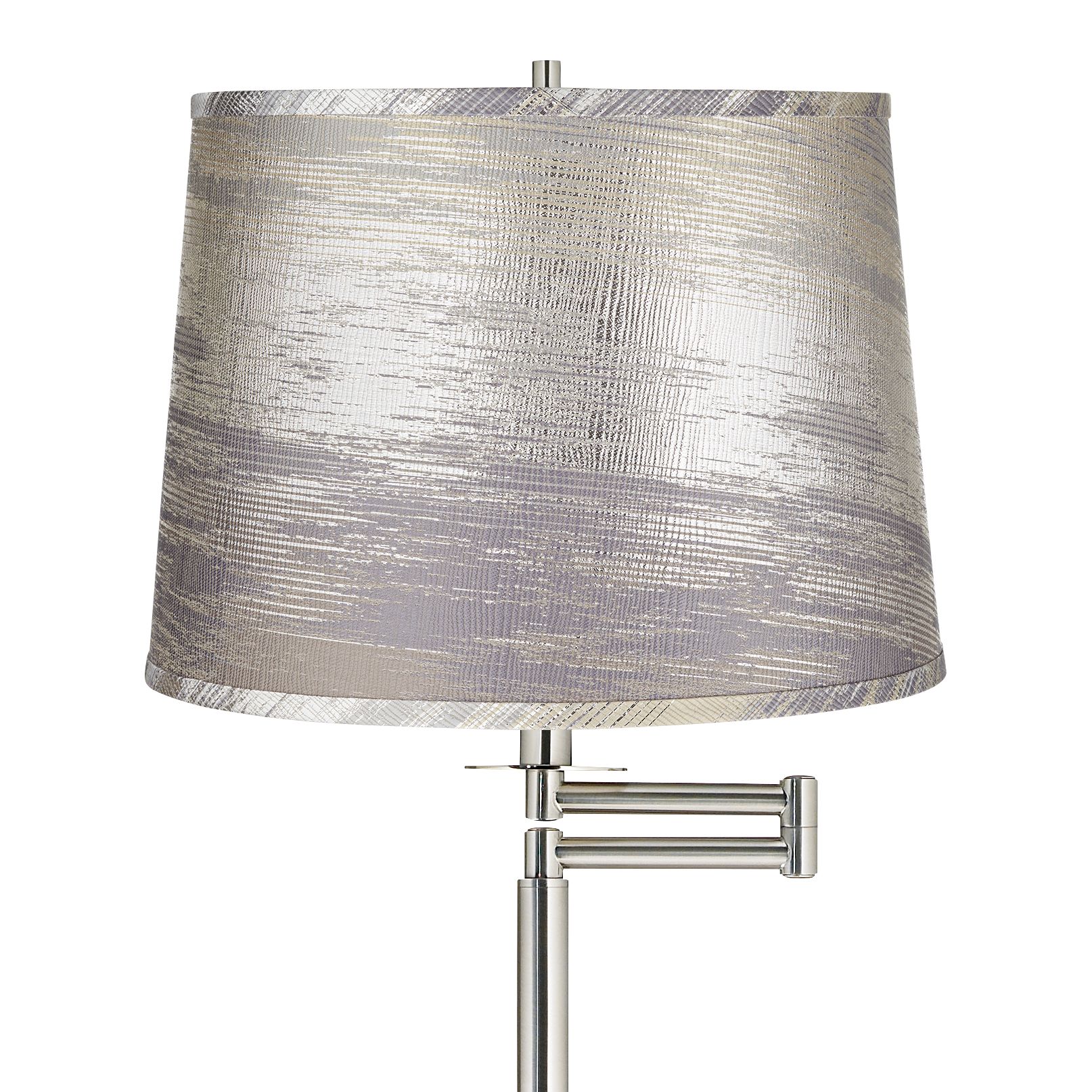 Image 2 Druckman 60 1/2"H Nickel with Silver Gold Shade Swing Arm Floor Lamp more views