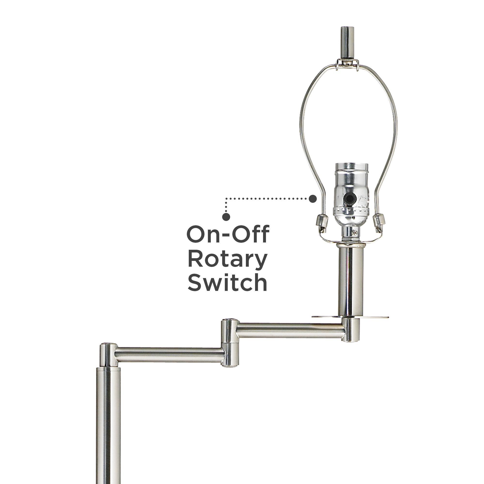 Image 3 Druckman 60 1/2"H Nickel with Silver Gold Shade Swing Arm Floor Lamp more views