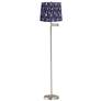 1_Druckman 60 1/2" High Nickel Swing Arm Floor Lamp with Deep Blue Shade