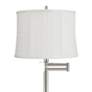 2_Druckman 60 1/2"H Brushed Nickel White Dot Shade Swing Arm Floor Lamp more views