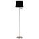 Druckman 60 1/2"H Brushed Nickel with Black Shade Swing Arm Floor Lamp