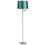 1_Druckman 60 1/2"H Brushed Nickel with Teal Shade Swing Arm Floor Lamp