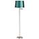 Druckman 60 1/2"H Brushed Nickel with Teal Shade Swing Arm Floor Lamp