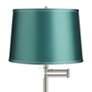 2_Druckman 60 1/2"H Brushed Nickel with Teal Shade Swing Arm Floor Lamp more views