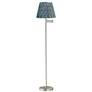 1_Druckman 60 1/2"H Nickel Swing Arm Floor Lamp with Misha Blue Shade