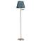 Druckman 60 1/2"H Nickel Swing Arm Floor Lamp with Misha Blue Shade