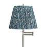 2_Druckman 60 1/2"H Nickel Swing Arm Floor Lamp with Misha Blue Shade more views