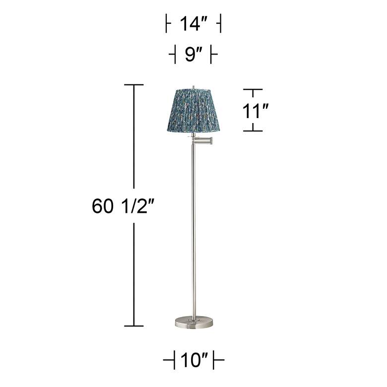 Image 5 Druckman 60 1/2"H Nickel Swing Arm Floor Lamp with Misha Blue Shade more views