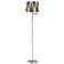 Druckman 60 1/2"H Nickel with Black Stripe Shade Swing Arm Floor Lamp