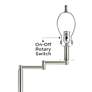 3_Druckman 60 1/2"H Nickel with Black Stripe Shade Swing Arm Floor Lamp more views