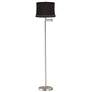 1_Druckman 60 1/2"H Nickel with Massa Black Shade Swing Arm Floor Lamp