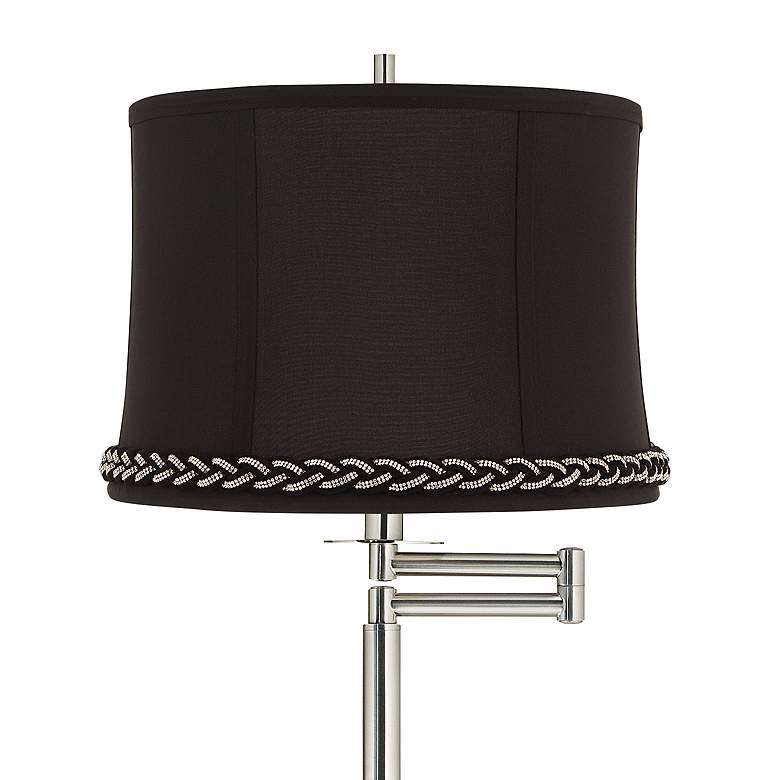 Image 2 Druckman 60 1/2"H Nickel with Massa Black Shade Swing Arm Floor Lamp more views