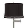 2_Druckman 60 1/2"H Nickel with Massa Black Shade Swing Arm Floor Lamp more views