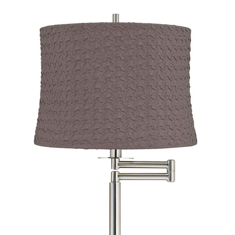 Image 2 Druckman 60 1/2"H Nickel with Sierra Gray Shade Swing Arm Floor Lamp more views