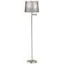 1_Druckman 60 1/2"H Nickel with Silver Gold Shade Swing Arm Floor Lamp