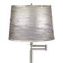 2_Druckman 60 1/2"H Nickel with Silver Gold Shade Swing Arm Floor Lamp more views