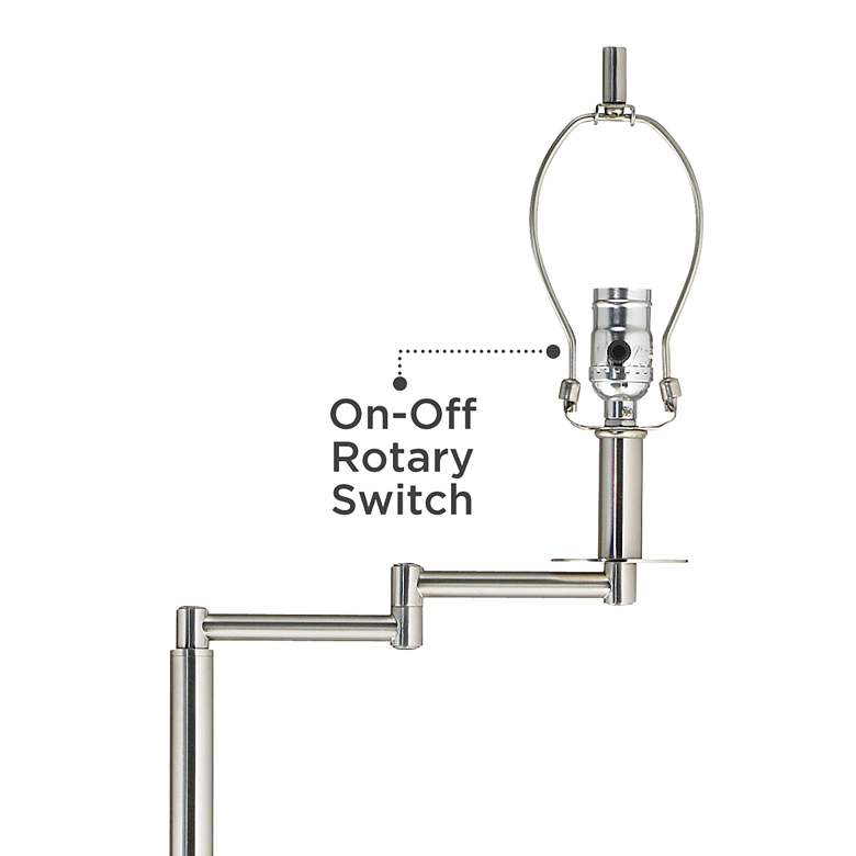 Image 3 Druckman 60 1/2"H Nickel with Silver Gold Shade Swing Arm Floor Lamp more views