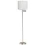 1_Druckman 60 1/2"H Nickel with White Pleated Shade Swing Arm Floor Lamp