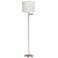 Druckman 60 1/2"H Nickel with White Pleated Shade Swing Arm Floor Lamp