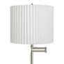 2_Druckman 60 1/2"H Nickel with White Pleated Shade Swing Arm Floor Lamp more views