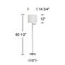 5_Druckman 60 1/2"H Nickel with White Pleated Shade Swing Arm Floor Lamp more views