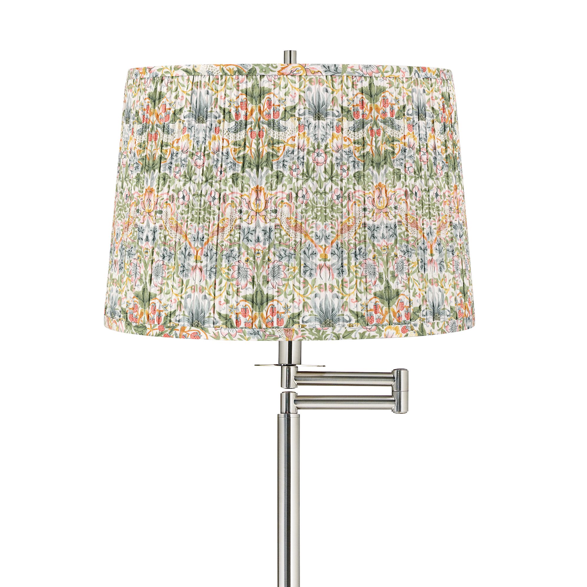 Image 2 Druckman Brushed Nickel Swing Arm Floor Lamp with Multi-Color Shade more views