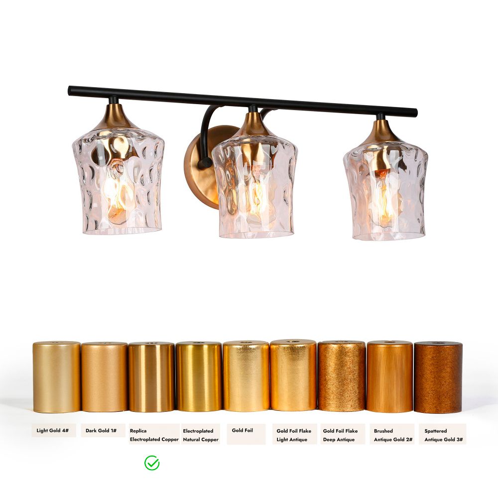 Image 4 Druggiming 20 1/2"W Matte Black and Brass 3-Light Bath Light more views