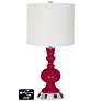 Drum Apothecary Lamp - Outlets and USB in French Burgundy