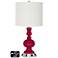 Drum Apothecary Lamp - Outlets and USB in French Burgundy