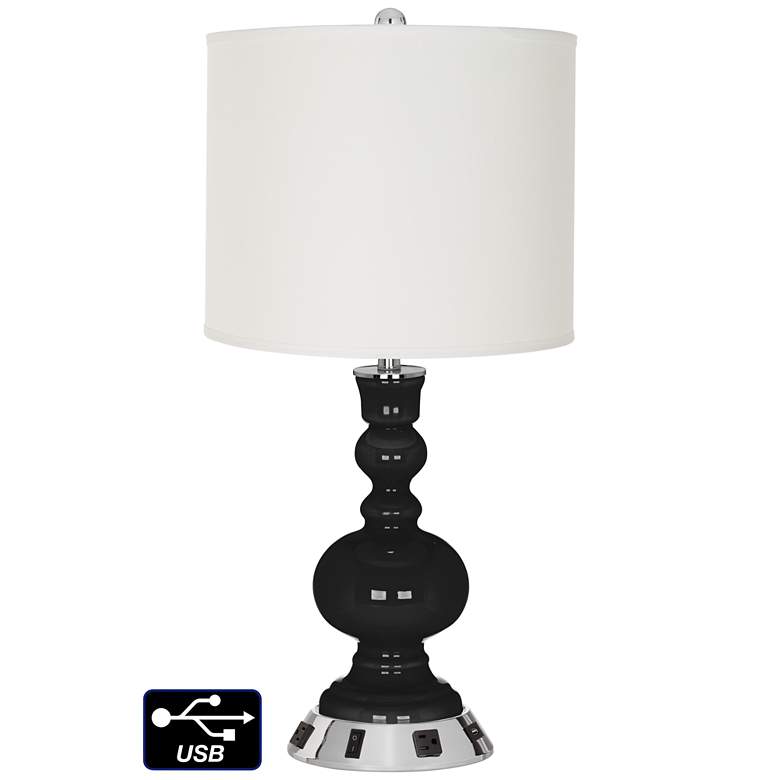 Image 1 Drum Apothecary Lamp - Outlets and USB in Tricorn Black