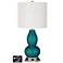 Drum Gourd Lamp - Outlets and USB in Magic Blue Metallic