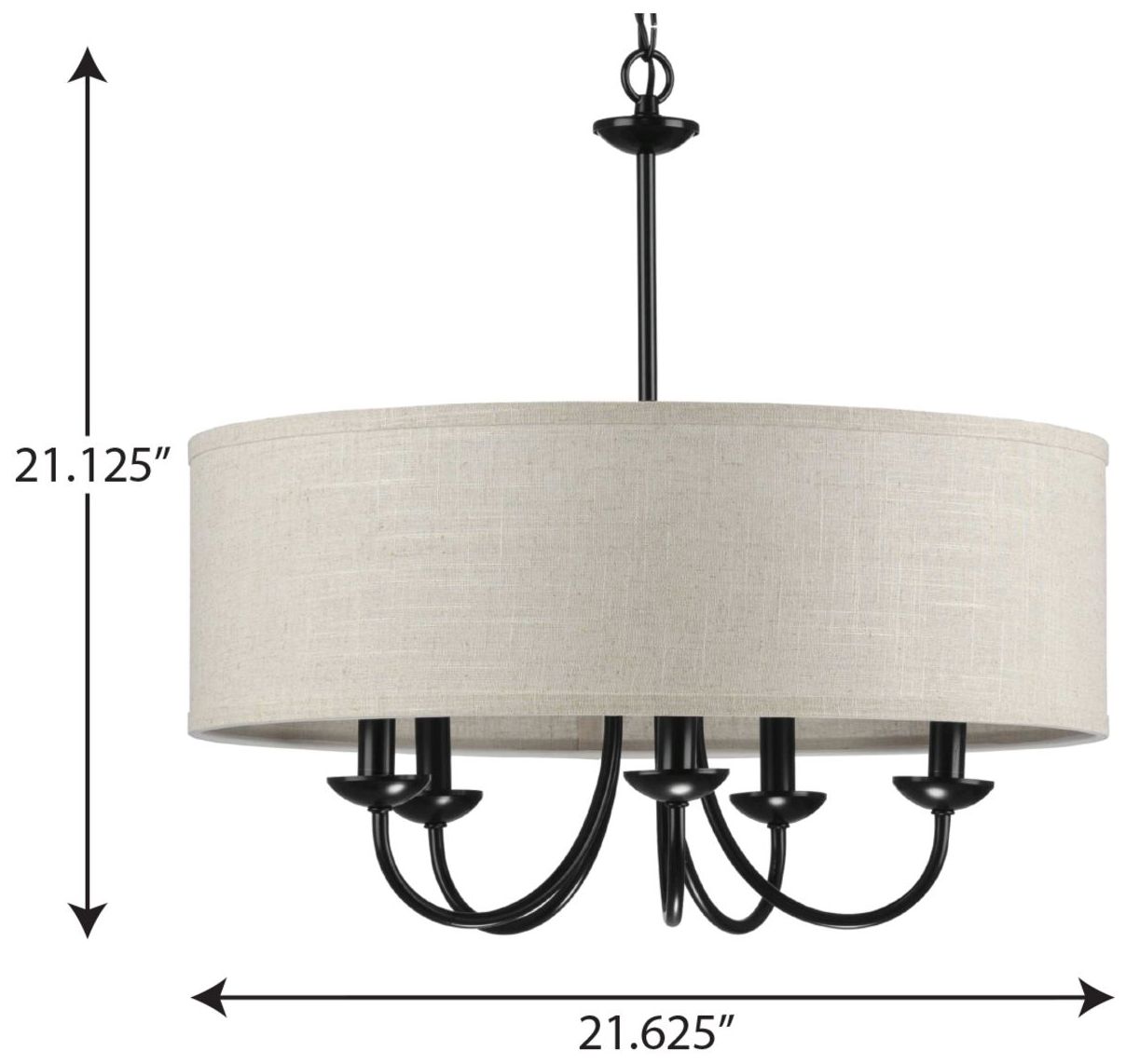 Thumbnail4 of Drum Shade Collection Five-Light Harvest Linen Shade Chandelier Light more views