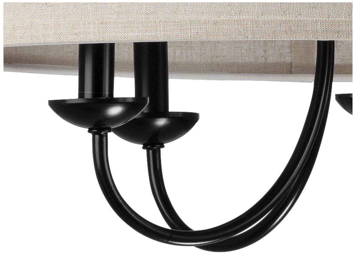 Drum Shade Collection Five-Light Harvest Linen Shade Chandelier Light