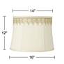 Drum Shade with Embroidered Leaf Trim 14x16x12 (Spider)