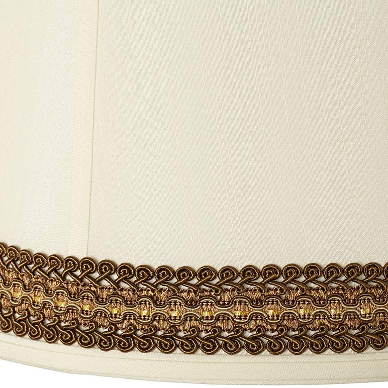 Image 2 Drum Shade with Florentine Scroll Trim 14x16x12 (Spider) more views