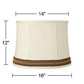 Image3 of Drum Shade with Florentine Scroll Trim 14x16x12 (Spider) more views