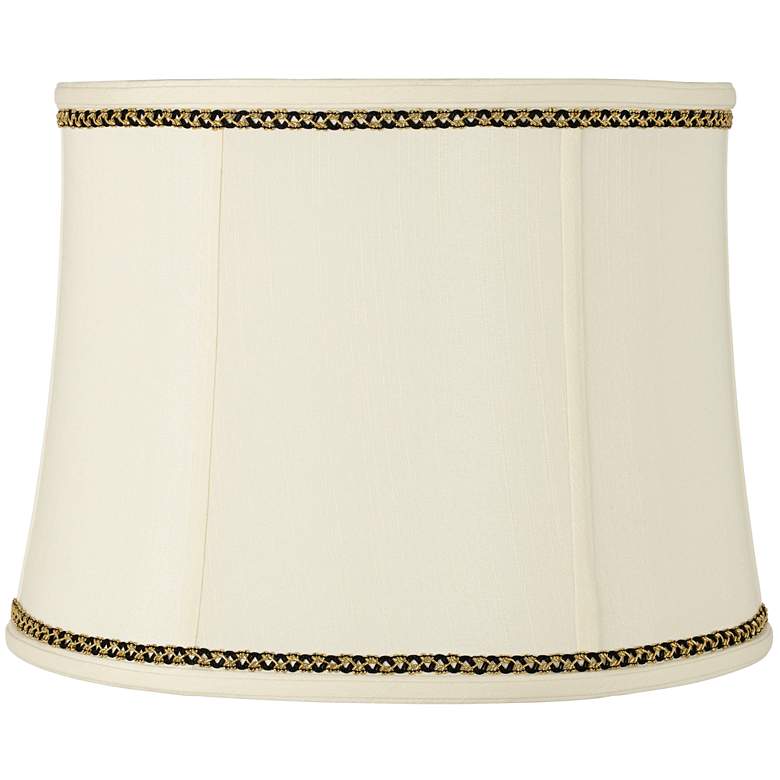 Image 1 Drum Shade with Gold and Black Trim 14x16x12 (Spider)