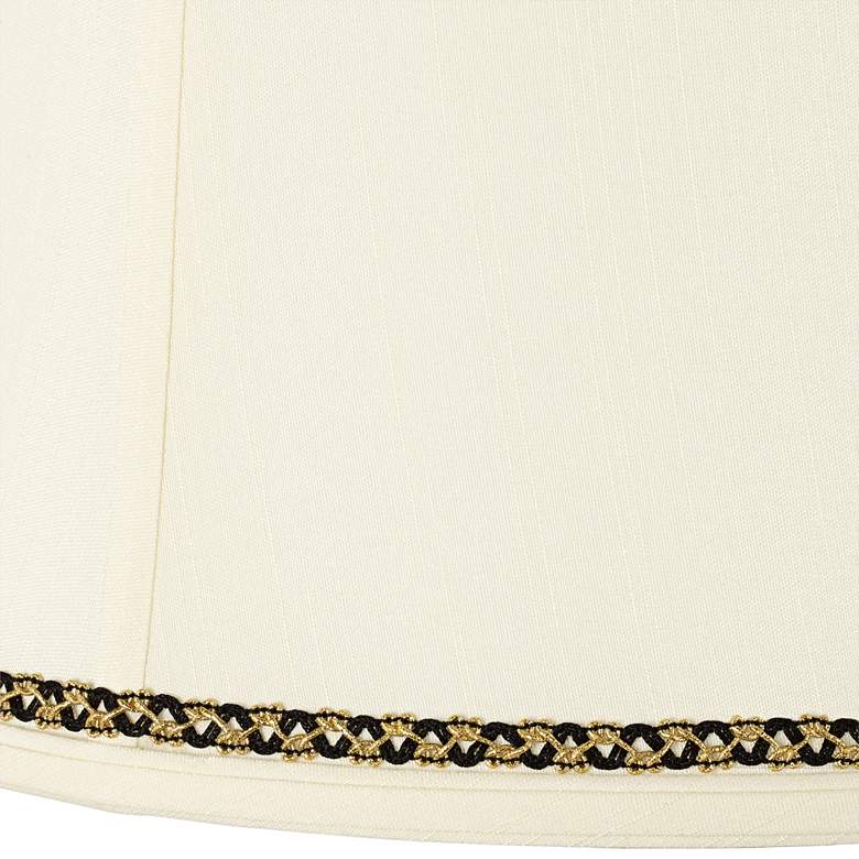 Image 2 Drum Shade with Gold and Black Trim 14x16x12 (Spider) more views