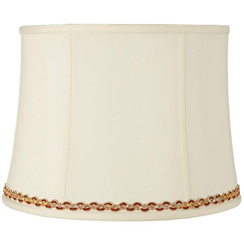 Image 1 Drum Shade with Gold and Rust Trim 14x16x12 (Spider)