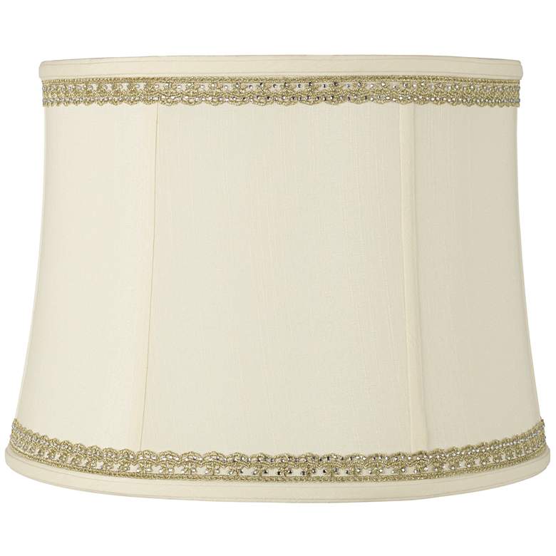 Image 1 Drum Shade with Lace and Rhinestone Trim 14x16x12 (Spider)