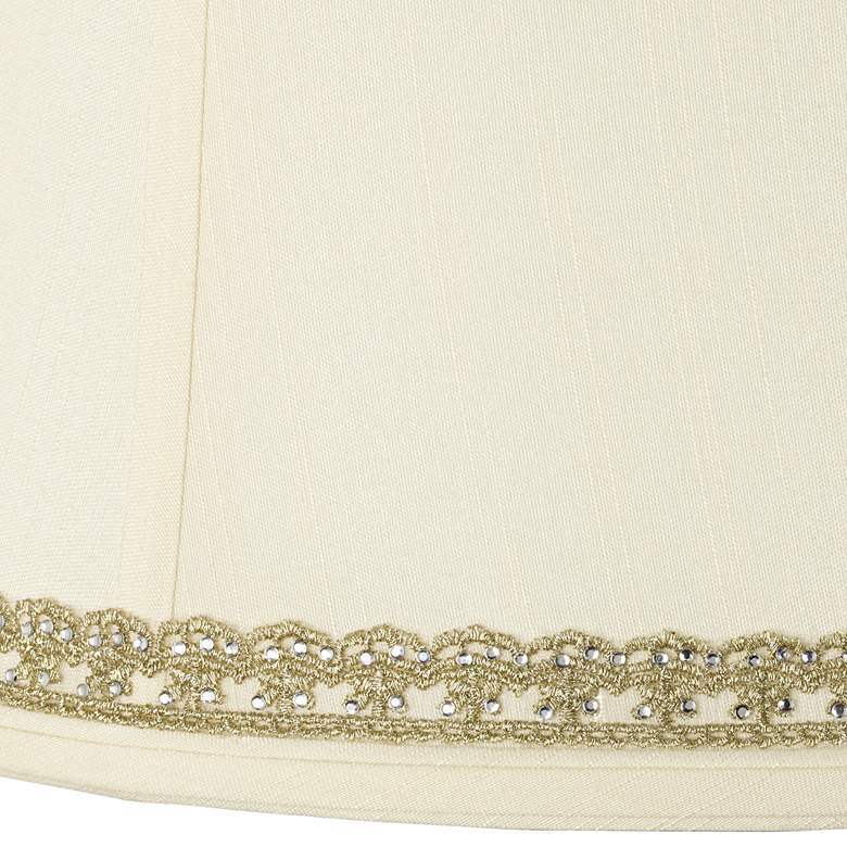 Image 2 Drum Shade with Lace and Rhinestone Trim 14x16x12 (Spider) more views
