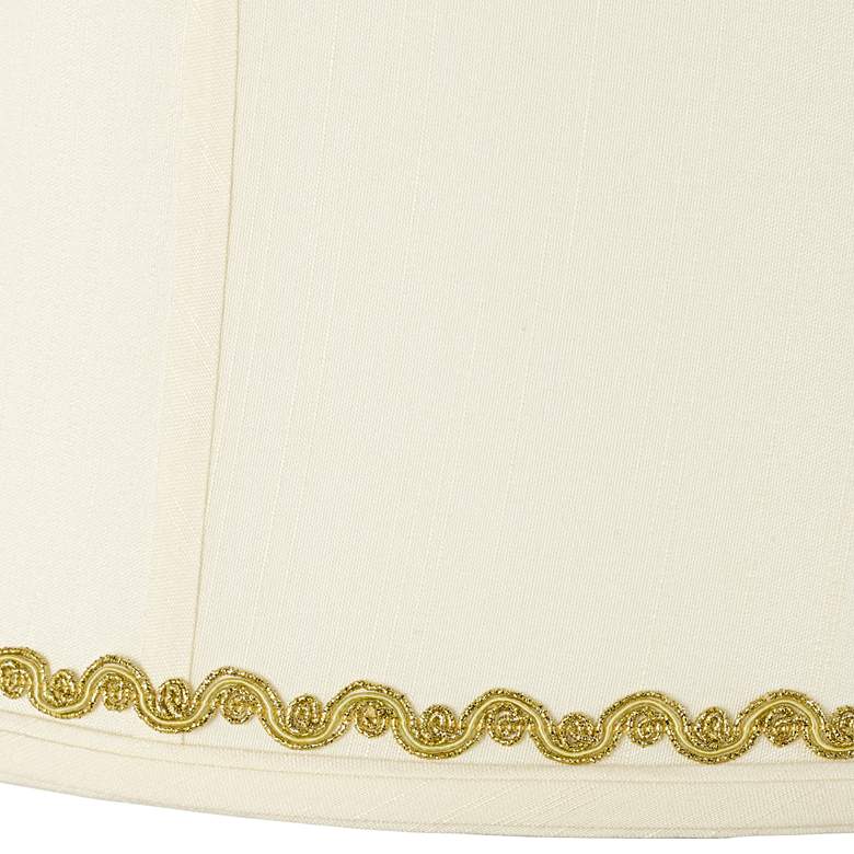 Image 2 Drum Shade with Metallic Gold Wave Trim 14x16x12 (Spider) more views